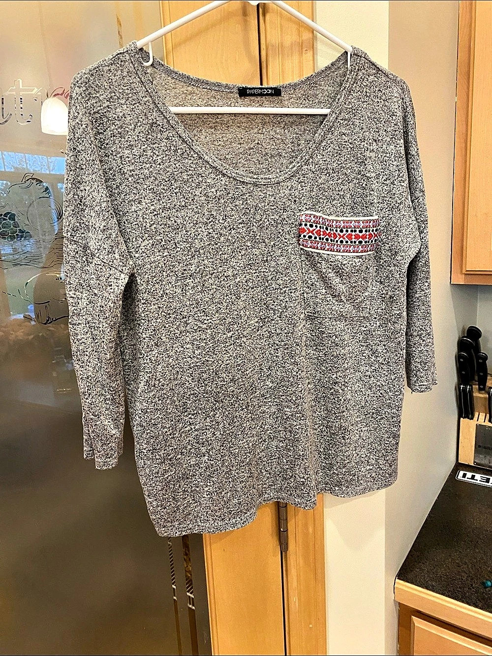 Papermoon Light Gray Knit Top